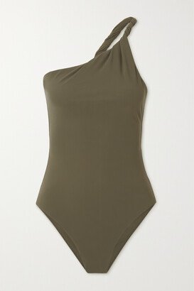 Twisted One-shoulder Recycled Swimsuit - Green