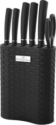 Berlinger Haus 7 Piece Kitchen Knife Set with Stand, Stainless Steel with Ergonomic Soft - Touch Handle, Elegant Design & Eco Friendly, Black