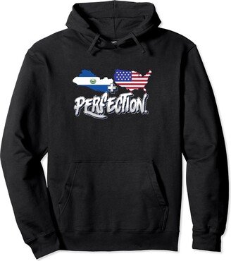 American Salvadoran Roots El Salvador Souvenir Half American Half Salvadoran Perfection El Salvador Pride Pullover Hoodie