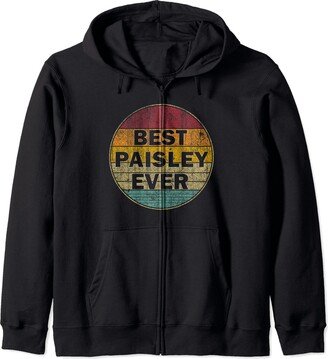 First Names Apparel vintage Style Personalized Name Paisley I love Paisley Retro vintage Style Zip Hoodie