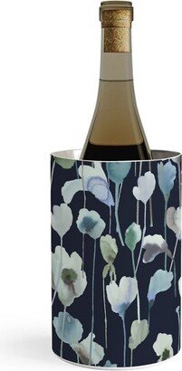 Ninola Design Watery Abstract Flowers Navy Wine Chiller