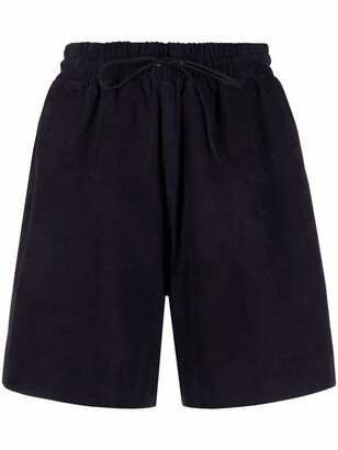 Elasticated Waistband Suede Shorts