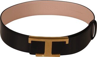 T Logo Buckled Belt