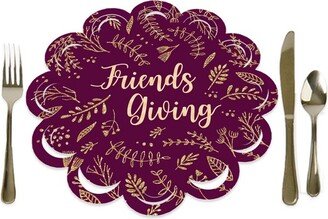 Big Dot of Happiness Elegant Thankful for Friends - Friendsgiving Thanksgiving Party Round Table Decorations - Paper Chargers - Place Setting For 12