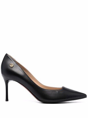 Pointed-Toe Leather Pumps-AD