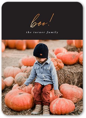 Halloween Cards: Clean Boo Halloween Card, Grey, 5X7, Standard Smooth Cardstock, Rounded