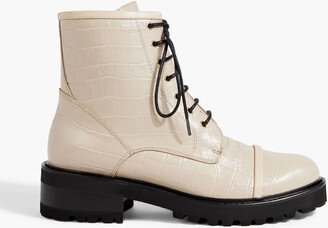 Bryce 20 croc-effect leather combat boots