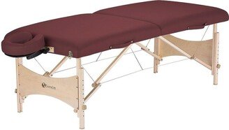 Burgundy Portable Massage Table with Adjustable Headrest and Carry Case