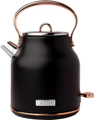 Heritage 1.7 L- 7 Cup Stainless Steel Electric Kettle with Auto Shut-Off and Boil-Dry Protection - 75041 - Black, Copper