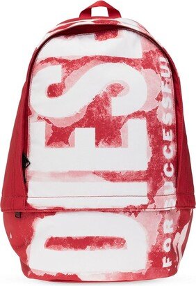 Rave Logo Printed Zipped Backpack