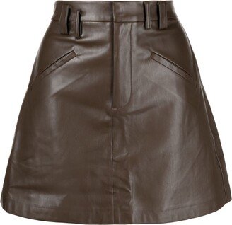 tout a coup High-Waisted Faux-Leather Shorts