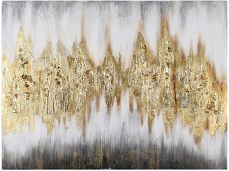 Gold Frequency Textured Metallic Hand Painted Wall Art by Martin Edwards, 30 x 40 x 1.5