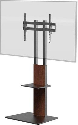 Monoprice TV Mount and Stand - Brown, With Shelf for Displays 37in to 70in, Max Weight 88lbs., VESA Patterns up to 600x400 - Commercial Series