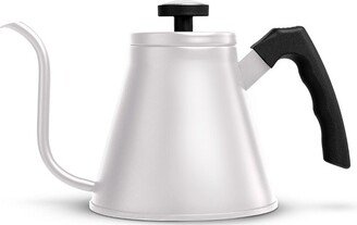 Stovetop Gooseneck Kettle with Thermometer, 3 Ply Stainless Steel Base, 27 oz, White