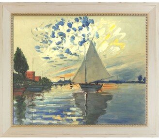 By Overstockart Sailboat At Le Petit-Gennevilliers with Constantine Frame, 24.5