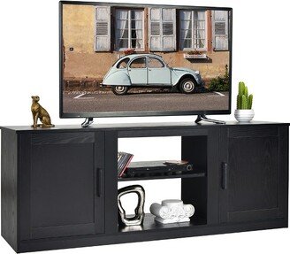 58'' TV Stand Entertainment Console Center W/ 2 Cabinets for 65'' TV Black