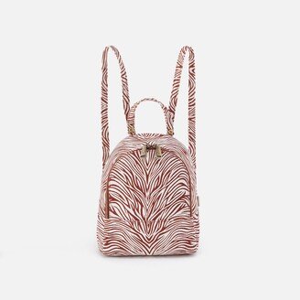 Juno Mini Backpack in Cotton Canvas - Ginger Zebra