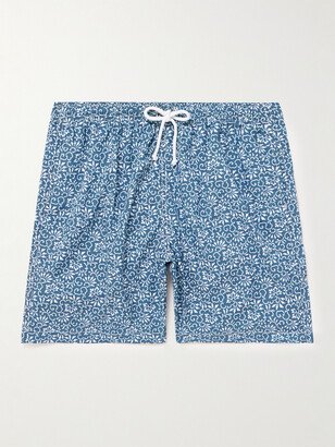 Straight-Leg Mid-Length Printed Swim Shorts