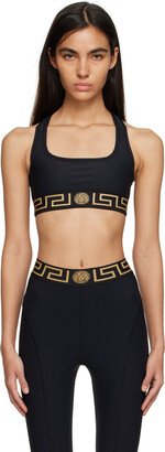 Black Greca Border Sports Bra