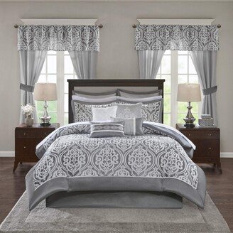 Gracie Mills Jordan 24 Piece Room in a Bag Comforter set, Grey - King