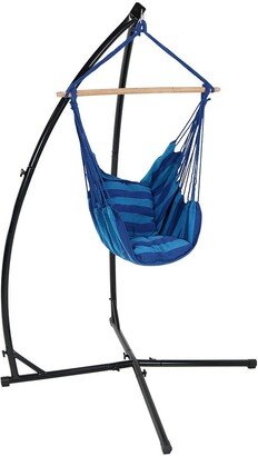 Sunnydaze Decor Sunnydaze Indoor-Outdoor Hanging Hammock Chair Swing and X-Stand Set - Oasis