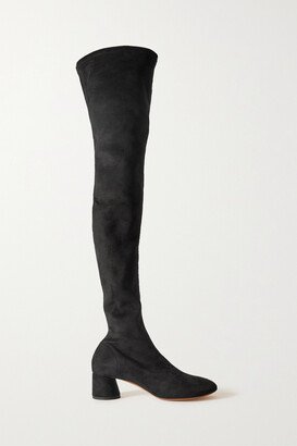 Glove Suede Over-the-knee Boots - Black