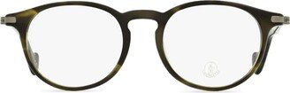 Moncler Eyewear Oval-Frame Marble-Effect Glasses