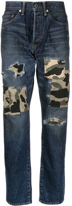 Patchwork Skinny-Fit Jeans