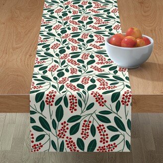 Table Runners: Pokeberry - Red, Green & White Table Runner, 90X16, Multicolor