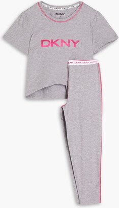 DKNY Sleepwear Cropped printed stretch-jersey pajama set