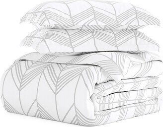 Linens & Hutch 3-Piece Chevron Print Duvet Cover Set