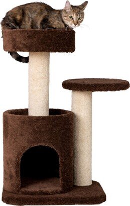 Carpeted Real Wood Cat Tree Condo