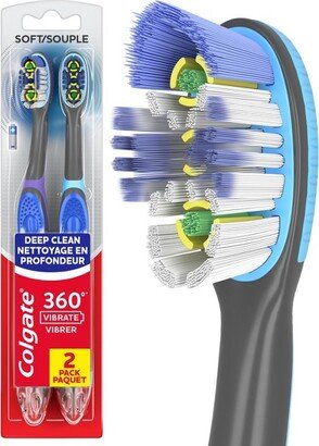 360 Total Advanced Floss-Tip Sonic Powered Vibrating Toothbrush - Soft - 2ct