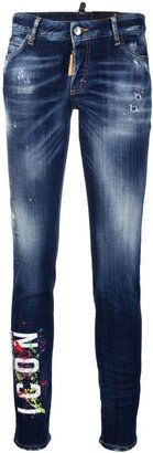 Icon paint-splatter skinny jeans