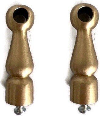 2 End Supports Shelf Fence Upright 2.3/4 Inch High Solid Brass Spigots Stems Ships Kitchens Brackets Edge Trims 7 cm