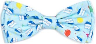 The Worthy Dog Birthday Boy Bow Tie Adjustable Collar Attachment Accessory - Blue - S