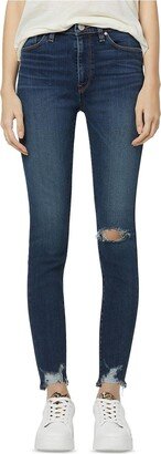 Womens Distressed Skinny Ankle Jeans