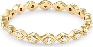 Nicolette 14k Yellow Gold Band Ring in White Diamond