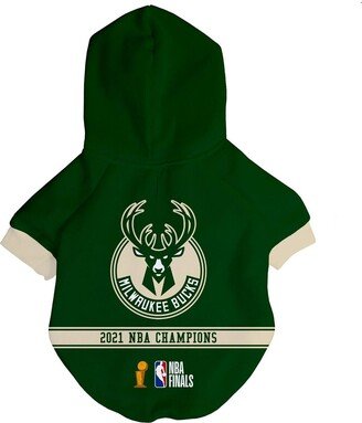 Fresh Pawz Hunter Green Milwaukee Bucks 2021 Nba Finals Champions Pet Hoodie