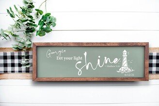 Jw Personalized Baptism Gift | Custom Name & Date| Let Your Light Shine Matthew 516 |Scripture Wood Sign