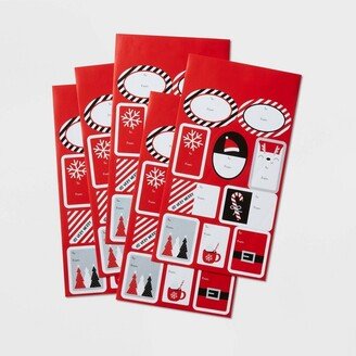 50ct Peel & Stick Christmas Gift Tag Red/Black/White - Wondershop™