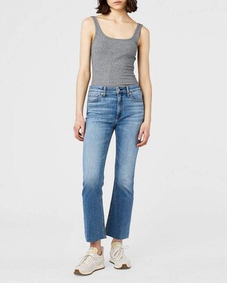 Nina Ankle Flare- Paeonia High-Rise Comfort Stretch Jean