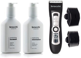 Sebastian Brocchi Brocchi Electric Trimmer, Moisturizing Face Wash & Shave Lotion Bundle