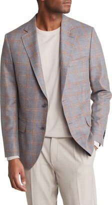 Tailored Fit Plaid Wool Blend Sport Coat