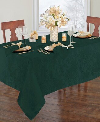 Poinsettia Elegance Jacquard Holiday Tablecloth - 52 x 70 Oblong