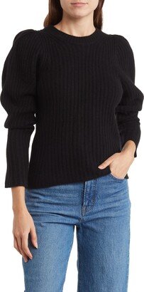 THE CASHMERE PROJECT Ribbed Puff Sleeve Cashmere Sweater