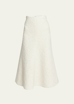 Alpaca Boucle Flared Midi Skirt