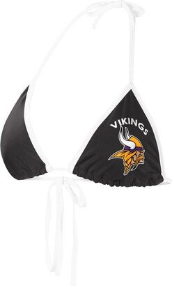 Women's G-iii 4Her by Carl Banks Black Minnesota Vikings Perfect Match Bikini Top