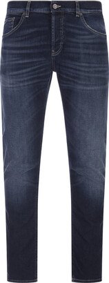 Mius Slim Fit Jeans In Dark Blue Stretch Denim