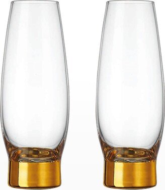 Column Gold 8 oz. Flute Glasses, Set of 2